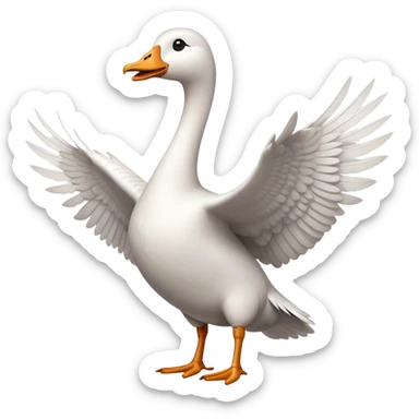 goose with wings spread out in t pose sticker