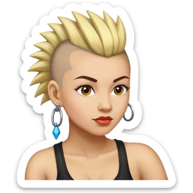 mohawk hair woman sticker