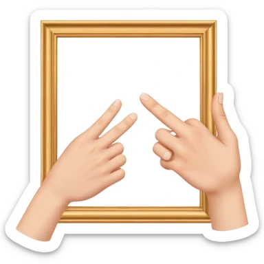 two hands making a frame gesture with fingers and thumbs, director framing shot sticker