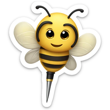 very cute busy bee with pen sticker