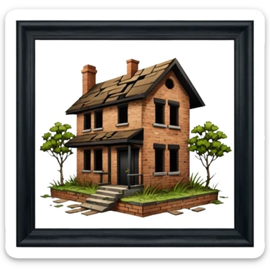 Abandoned boarded up trap house sticker