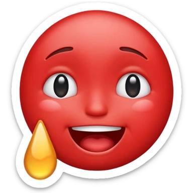 Make me a red emoji that is happy and is crying for happyness\ sticker