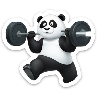 Panda exercising in the gym sticker