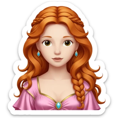 Venus, Love Goddess from Rome Mythology with long ginger hair, pink outfit sticker