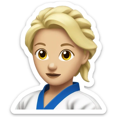 blonde female judo athlete, looking sideways sticker