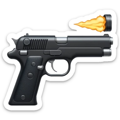 pistol with silencer sticker