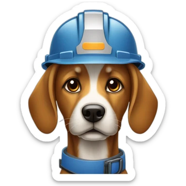 Chien en tenu de sécurité de chantier sticker