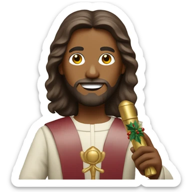 jesus holding a nutcracker sticker