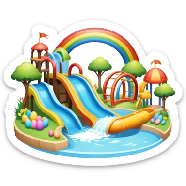 an easter rainbow water park landscape  sticker