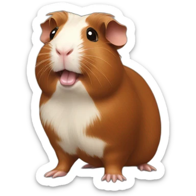 rearing brown guinea pig sticker