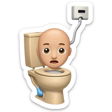 Skibidi toilet with head coming out the toilet bowl sticker