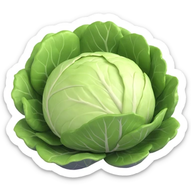 A cabbage in a 3D rendered style. sticker