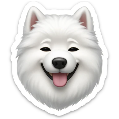 happy samoyed with eyes shut sticker