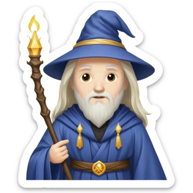 classic wizard with robes sticker