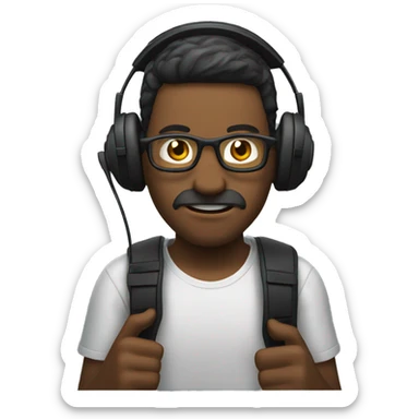  guy with headset on raging at game sticker