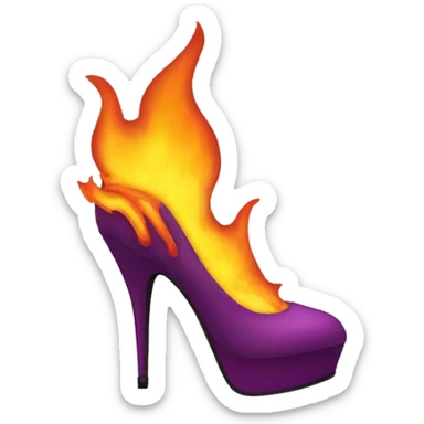 tacones en fuego sticker