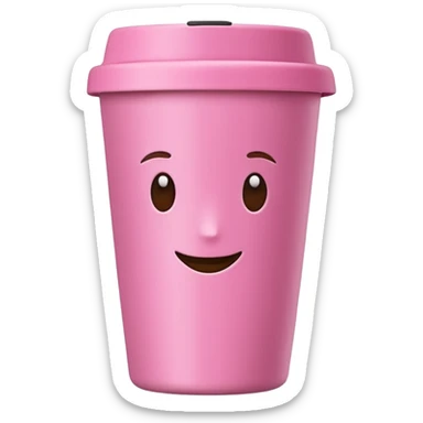 pink reusable coffee cup  sticker