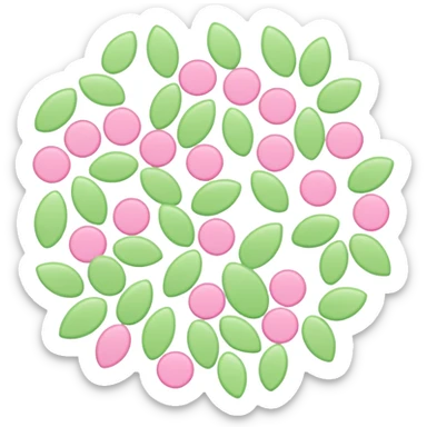 light green and pink confetti floral sticker