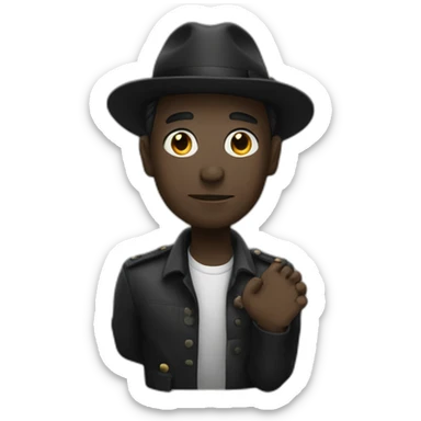 Noir choquée met ses mains derrière sa tête sticker