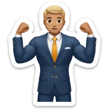 suit character flexed biceps sticker