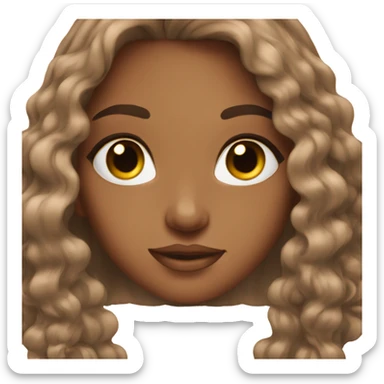 tan brown haired girl with gorgeous lashes sticker