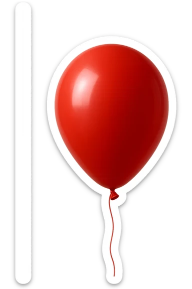 palloncino rosso, iperrealistica 4k sticker