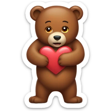 Hug heart bear sticker
