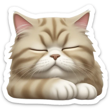 sleeping persian cat sticker