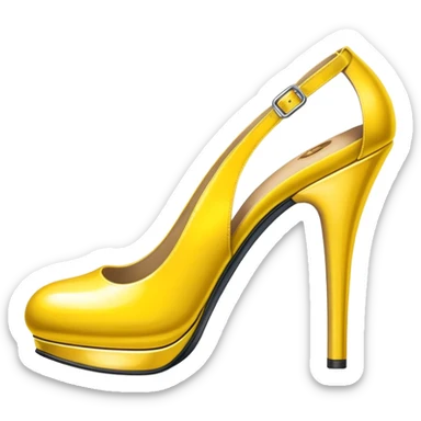 yellow heeled and platform spoon shoes sticker