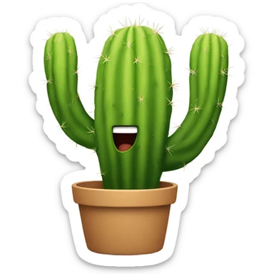 cactus doing a backflip sticker