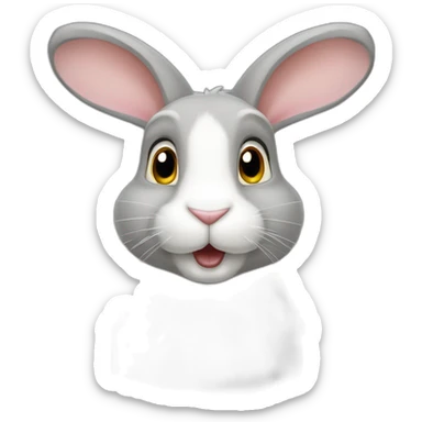Lapin bélier gris claig sticker
