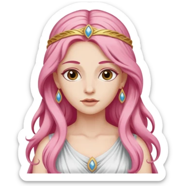Pink greek goddess long hair sticker