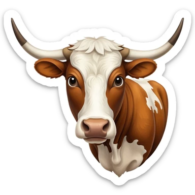 Longhorn cow sticker