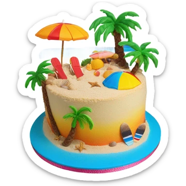 beach cake sticker