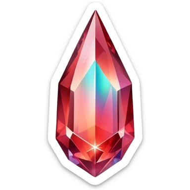 red iridescent nebula crystal shard sticker