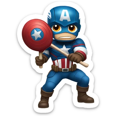 Captain America playing lacrosse sticker