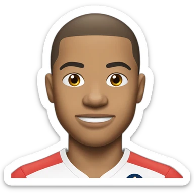Mbappe avec la bouche ouverte et les mains derrière la tête sticker