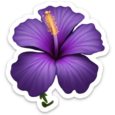Black and purple hibiscus flower  sticker
