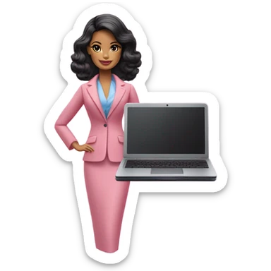 una barbie morena siendo profesional empresarial sticker