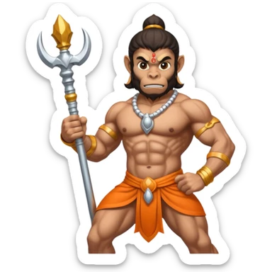 Hanuman sliver mace sticker