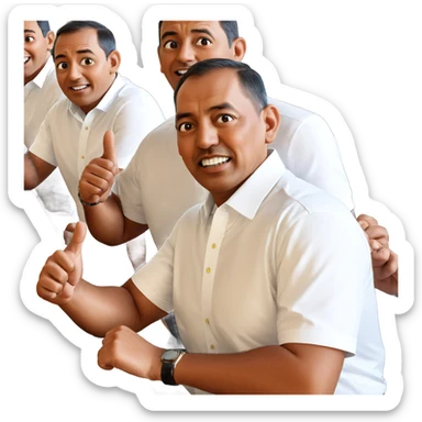 boys in collared shirts indoors sticker