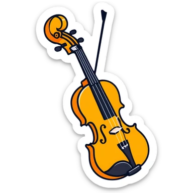 cartoon violin sticker