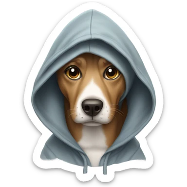 dog wearing hoodie sticker
