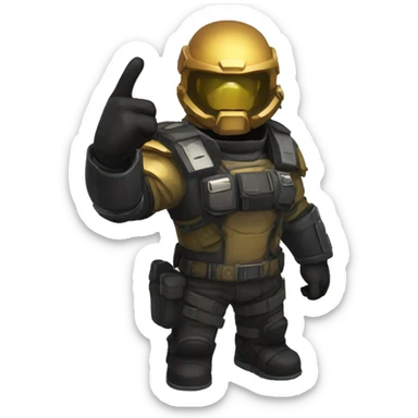 Helldivers 2 democracy salute, fist turned inwards, knuckles pointing straight up sticker