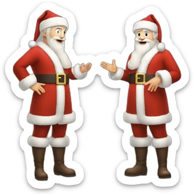Full height Actively gesturing with hands pale skin Santa Claus sticker