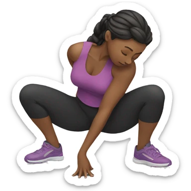 woman squatting sticker