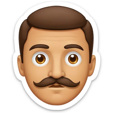 Man with weird mustache  sticker