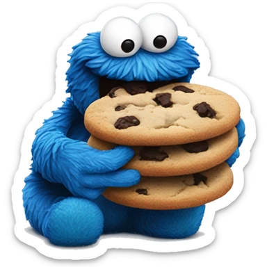 cookie monster devouring cookies sticker