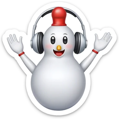 Bowling pin with a headset on sticker