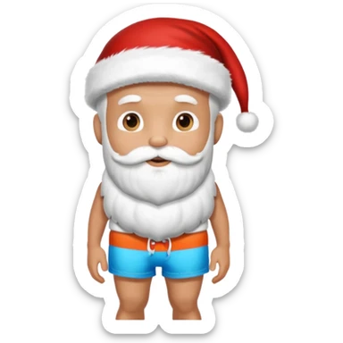 santa surfing sticker